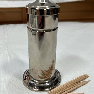 Silver Plate Toothpick Holder Dispenser By Bellini Old Money Vintage Fine Dining